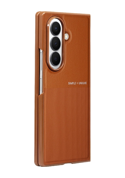 Samsung Galaxy Uyumlu Z Fold 8 Ultra Kılıf High Pu Deri Hdd Hbc-482 Siachen Case Kahverengi