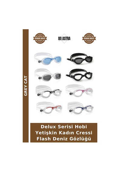 Delux Serisi Hobi Yetişkin Kadın Cressi Flash Deniz Gözlüğü Clear-clear-red