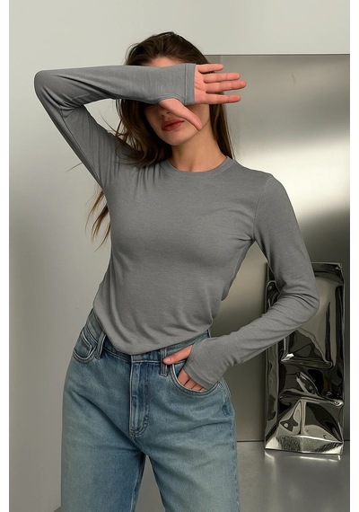 Bbbutikbasic Oys Model Parmak Geçmeli Buzzy Body S8345 gri