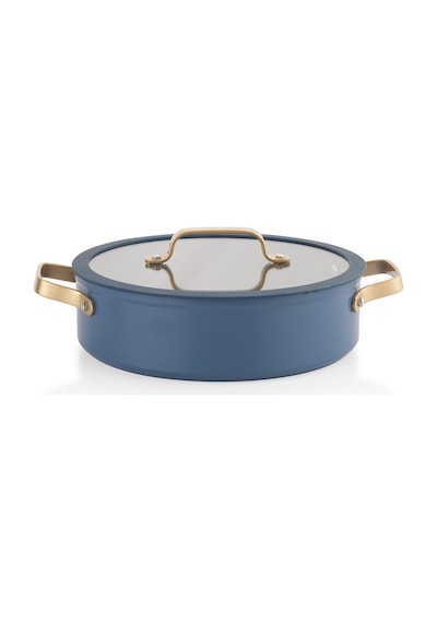 Schafer Sapphire 7 Parça Seramik Tencere Seti-mavi/gold