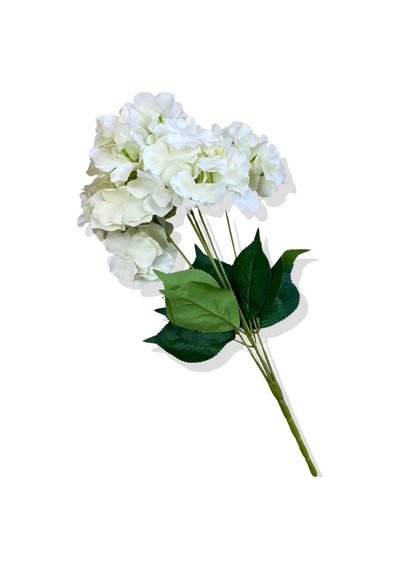 Cihan Çiçekçilik Yapay Beyaz Ortanca Demeti 35 Cm 5 Dal Beyaz- Yeşil