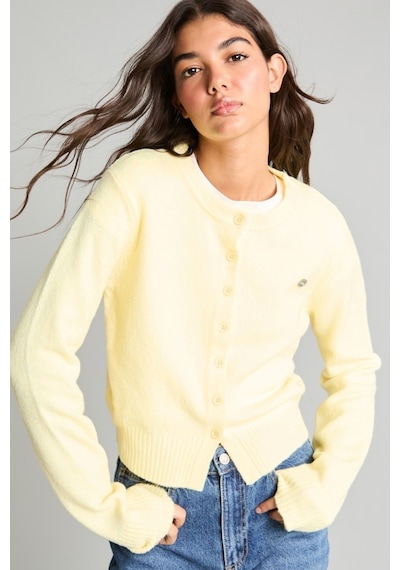 Defacto Slim Fit Bisiklet Yaka Düğmeli Triko Basic Hırka E8236ax26auyl238 Sarı-yl238