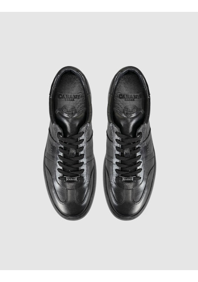 Cabani Siyah Hakiki Deri Erkek Sneaker Ayakkabı