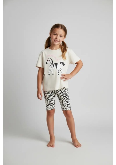 Poala Kids Zebra Tayt Takım Çok Renkli