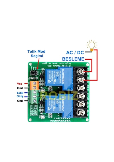 5v 2 Kanal 220v 30a Röle Modül Yüksek Akım Güç Kontrol Anahtarı Opto İzolasyon Düşük/yüksek Tetik