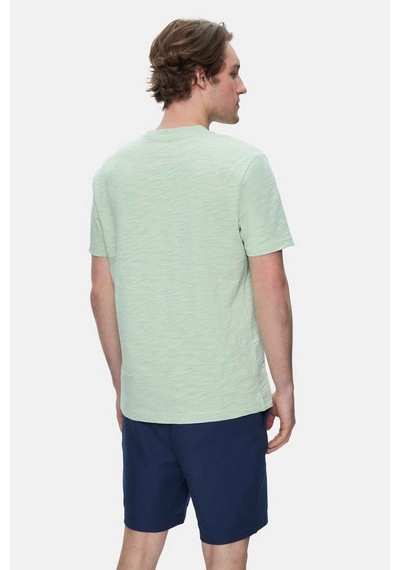 Ucla Caleb Duman Yeşili Bisiklet Yaka Cepli Standard Fit Erkek Tshirt Duman Yeşili Yeşil