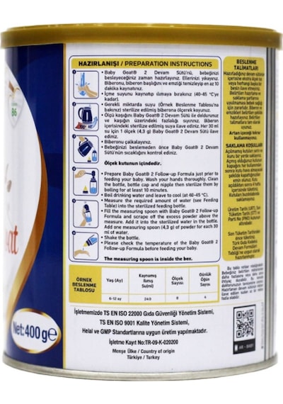 Baby Goat 2 Devam Sütü 400 G Baby Goat 2 Devam Sütü 400 G
