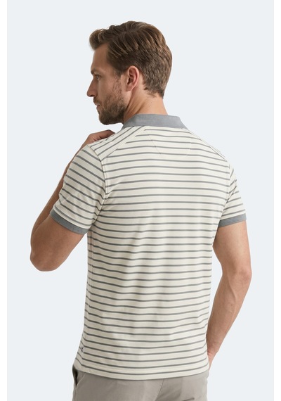 Slazenger Zoll Erkek Polo Yaka Beyaz / Gri Tişört