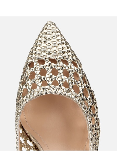 Hotiç Kadın Gold Örgü Detaylı Arkası Açık Kısa Topuklu Stiletto 01ayh322880a540 01ayh322880a540