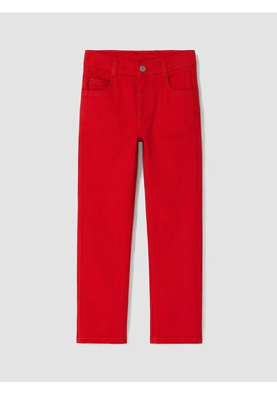 LC Waikiki Lcw Kids Kırmızı Regular Fit Erkek Çocuk Gabardin Pantolon Red