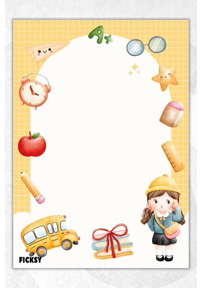 A5 Çocuk Bloknot Çizgisiz Defter - 50 Yaprak - Memopad - Notepad - Not Defteri - Not Kağıdı Sarı Sarı