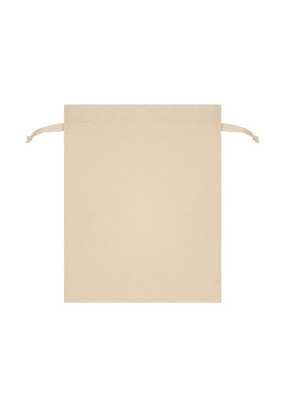 10 Adet Büyük Boy Ham Bez Büzgülü Kese - 40x50 Cm %100 Pamuk Sürdürülebilir Saklama Torbası Krem