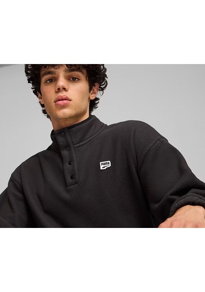 Puma Downtown Polarfleece Crew Erkek Günlük Sweatshirts 62675301 Siyah 62675301 Siyah