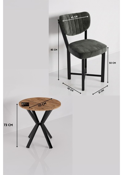 Mutfak Masası 70 Çap Yuvarlak Atlantik Masa 2 Sandalyeli Modern Balkon Cafe Seti Elma Antrasit Mutfak Masası 70 Çap Yuvarlak Atlantik Masa 2 Sandalyeli Modern Balkon Cafe Seti Elma Antrasit