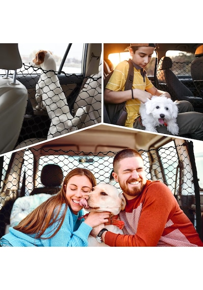 Suv İçin Köpek Araba Net Bariyeri - Evcil Hayvan Araba Bölücü Arka Koltuk Bariyer Ağı, Kurulumu Ve Çıkarılması Kolay, Kamyonlar, Suv, Kamyonetler, Araba Ağı Düzenleyici Saklama Çantası İçin