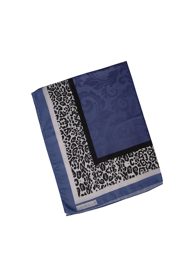 Mim Eşarp Ecenur Soft Pamuk Leopar Desenli Etnik Şal İndigo