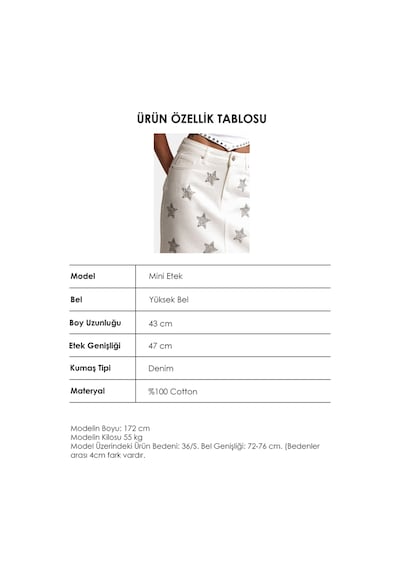 it's basic Kadın Kırık Beyaz T-7s6-101 Straight Mini Parlak Yıldız Taşlı Özel Tasarım Denim Etek it's basic Kadın Kırık Beyaz T-7s6-101 Straight Mini Parlak Yıldız Taşlı Özel Tasarım Denim Etek