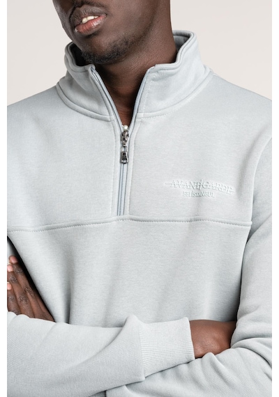 Fbı Fermuarlı Dik Yaka 3 İplik İçi Şardonlu Slimfit Sweatshirt Mint