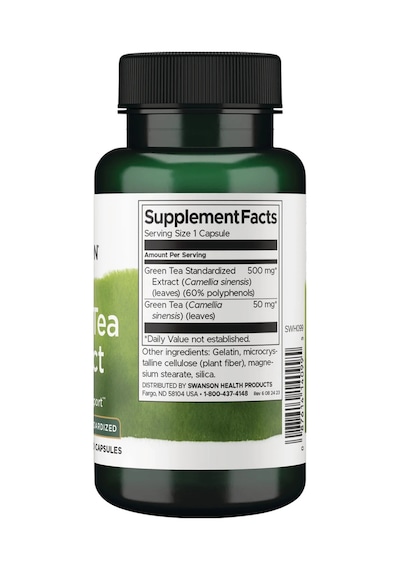 Swanson Nutrition Green Tea Extract 500 Mg 60 Kapsül Gıda Takviye