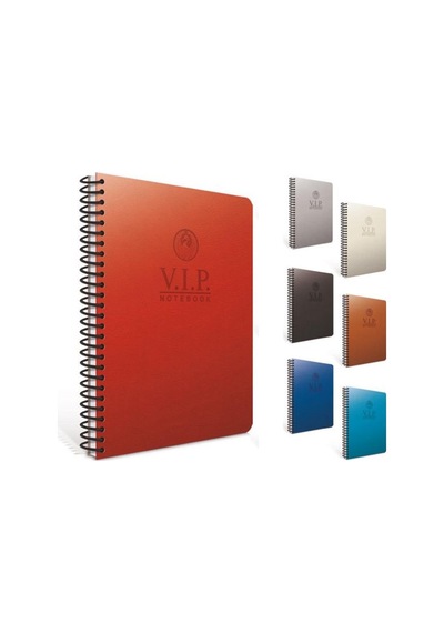 Gıpta Vip Spiralli Deri Kapak Defter 17x24 140 Yaprak Kareli
