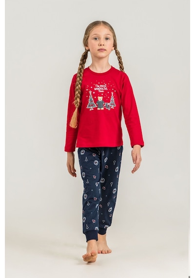 Rolypoly The Most Wonderful Time Anne Kız Kırmızı Uzun Kol Pijama Takım Rp3936-a-v1 Rp3936-a-v1