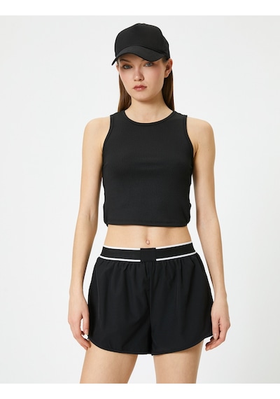 Koton Yanları Pencere Detaylı Spor Crop Atlet Fitilli Siyah 4sak30055nk Siyah Koton Yanları Pencere Detaylı Spor Crop Atlet Fitilli Siyah 4sak30055nk Siyah