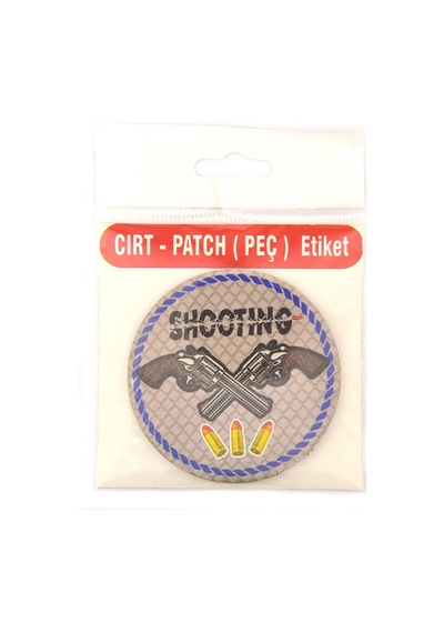 Rovelver Tabanca Shooting - Cırt - Patch - Peç - Arma - 8 Cm Açık Gri