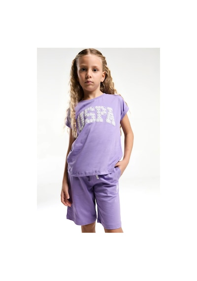U.S. Polo Assn. Kız Çocuk Mor Bermuda Takım Us2086 Mor