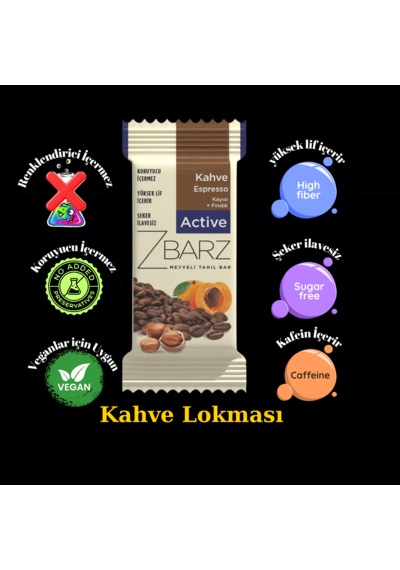 Zbarz Active Kahve Espresso Fonksiyonel Atıştırmalık Bar 12 x 35 G