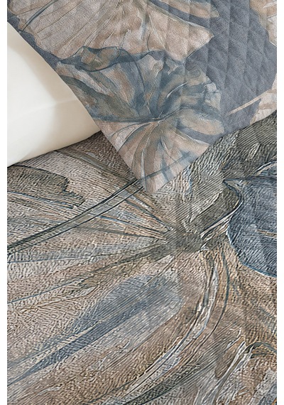 Mavi Yapraklı Botanik Dekoratif Pike Takımı - Bej Gri Tek Kişilik Kapitone Yatak Örtüsü 160x220 Cm Kırçıllı Amber Katmanı Mavi Yapraklı Botanik Dekoratif Pike Takımı - Bej Gri Tek Kişilik Kapitone Yatak Örtüsü 160x220 Cm Kırçıllı Amber Katmanı