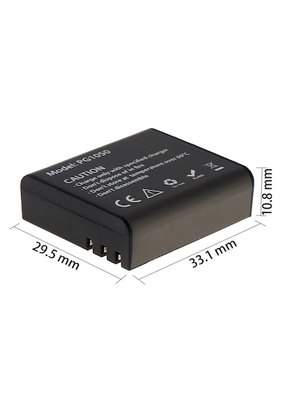 Ultratekno 2 Adet Pg1050 Batarya Eken Aksiyon Kamera Bataryası 3.7v 1050mah 3.885wh Altın