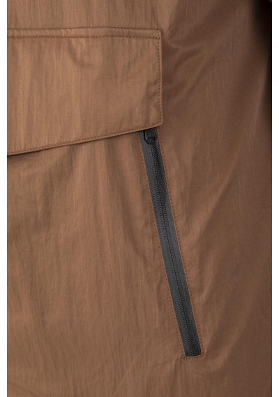 Maraton Sportswear Comfort Erkek Kapşonlu Uzun Kol Basic Taba Yağmurluk 21353-taba Taba