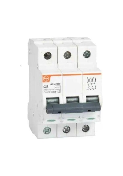 Lauritz Knudsen, BB30250C-25A,10kA,C, 3P MCB, Otomatik sigorta