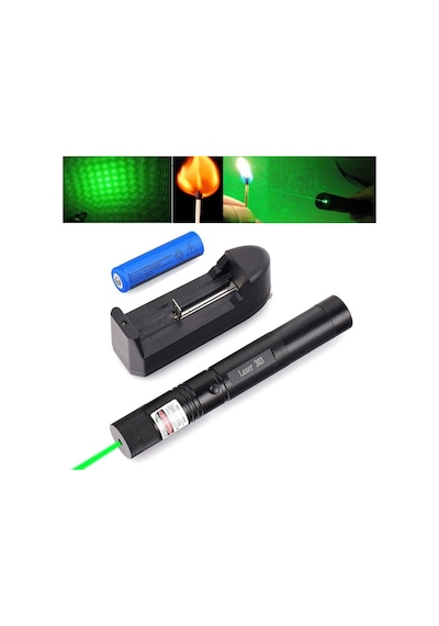 Green Laser Pointer Şarjlı Güçlü Yeşil Lazer Metal Kasa
