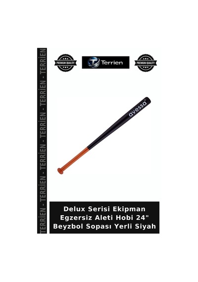 Delux Serisi Ekipman Egzersiz Aleti Hobi 24" Beyzbol Sopası Yerli Siyah