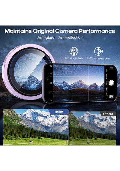 Apple Uyumlu iPhone 17 Kamera Koruyucu Gece Çekim Destekli Premium Safir Lens Koruma Parlak Temperli Cl-12
