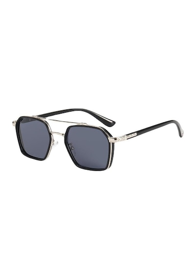 Favon Metal Çerçeve Retro Köşeli İnce Sap Unisex Uv400 Vintage Retro Güneş Gözlüğü Metalik