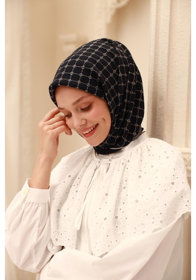 Silk Home Olinda Eşarp 48004-73 Lacivert, Beyaz