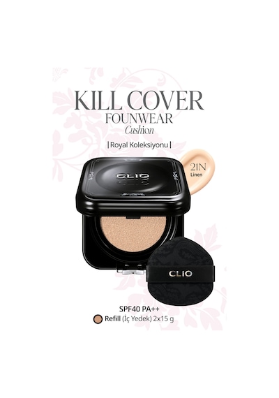 Cıca İçerikli, Yüksek Kapatıcı Yarı Mat Clıo Kill Cover Founwear Cushion Set 21n Linen Spf40pa++