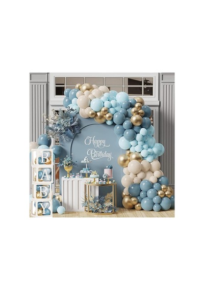 Okyanus Temalı Baby Shower Set 119 Parça Baby Kutu Ve Lateks Balon Set Çok renkli
