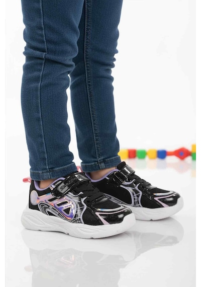 Slazenger Siyah Mor Cırtlı Hafif Esnek Kız Çocuk Spor Ayakkabı Kelsy P Siyah-mor