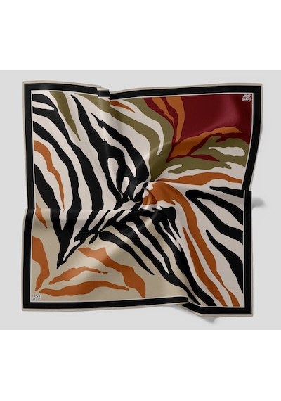 Levidor Kristal Eşarp Zebra Desen Siyah Vizon
