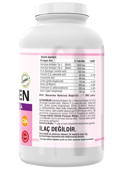 Ncs Type 1-3 Balık Kolajen Cla Biotin 300 Tablet Çinko Collagen