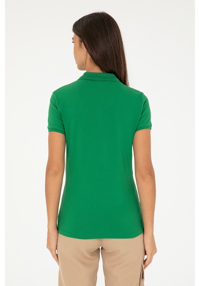 U.S. Polo Assn. Kadın Yeşil Basic Polo Yaka Tişört 50280071-VR054
