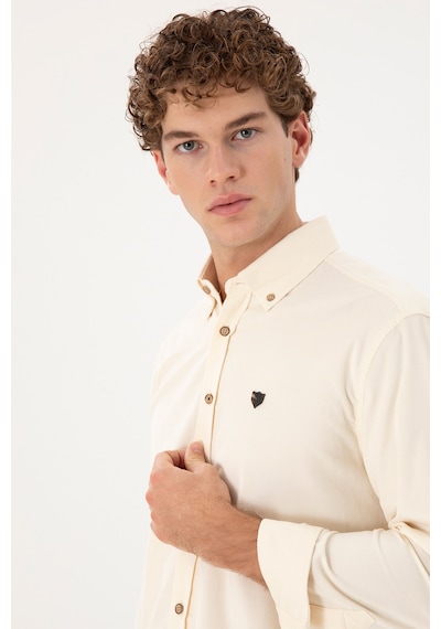 U.s. Polo Assn. Erkek Krem Gömlek Desenli 50291395-vr071 Krem U.s. Polo Assn. Erkek Krem Gömlek Desenli 50291395-vr071 Krem