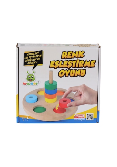 Kr136 Woodoy Renkli Halka Eşleştirme Oyunu Belirtilmemiş