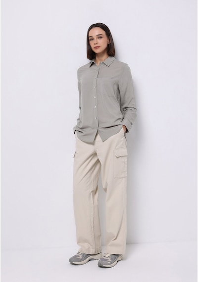 Colin's Colins Regular Fit Shirt Neck Düz Kadın Yeşil Uzun Kol Gömlek Cl1075610 Q1.v1 Sag Sage