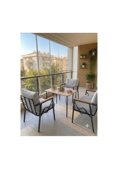 Rüya Model, Balkon, Bahçe, Cafe, Balkon Takımı, Oturma Grubu, Metal Kanepe, Balkon Mobilyası 2 1 1 50x90 Masalı