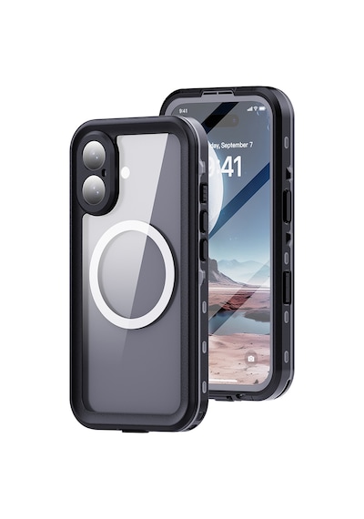 Mobilefix Apple iPhone Uyumlu Uyumlu 16 Kılıf 1-1 Su Geçirmez Kılıf - Siyah