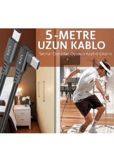 Type C To Type C 5 Metre 60w Hızlı Şarj Veri Aktarımı 90 Oyuncu Şarj Kablosu Oyn-05 Diğer